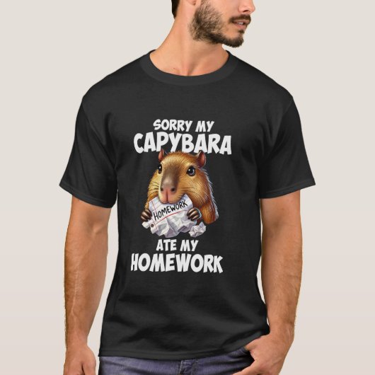 カピバラが宿題を食べた、カピバラ Tシャツ (正面)