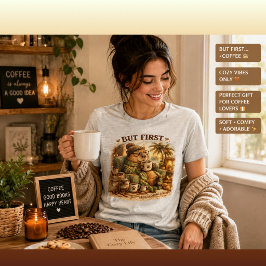 カピバラが本を読む コーヒー至上主義のかわいい動物グッズ トライブレンドＴシャツ