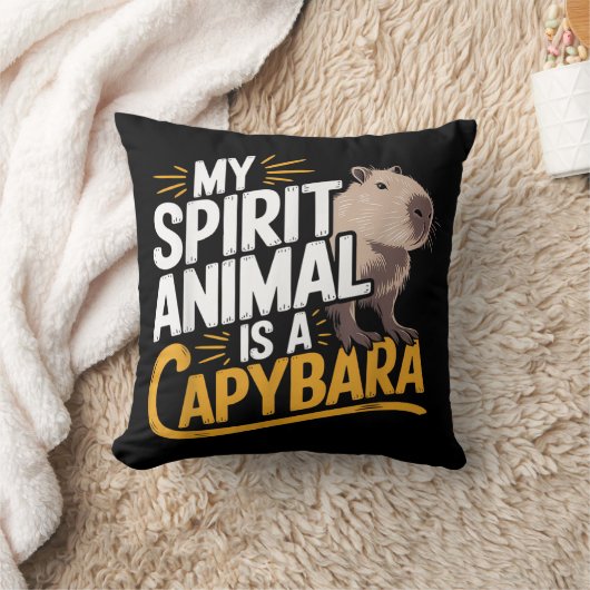 カピバラが私の霊獣 - かわいい&面白い動物 クッション (ブランケット)