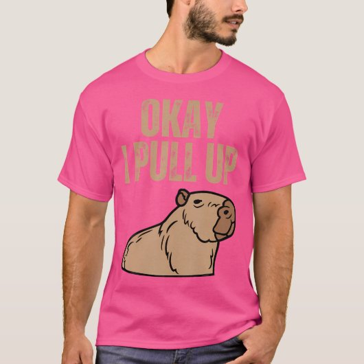 カピバラさんお迎えします 敬意 カピバラ 動物 Tシャツ (正面)