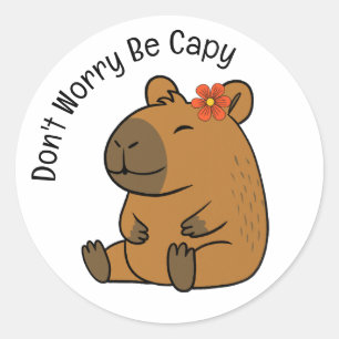 カピバラでハッピー ラウンドシール