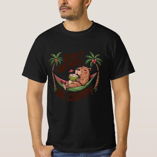 カピバラで幸せを Tシャツ (正面)
