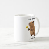 カピバラとひまわりのやさしい名入れマグカップ コーヒーマグカップ (正面右)