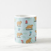 カピバラとキノコ柄 コーヒーマグカップ (中央)
