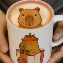 カピバラとストロベリーマグ | 可愛いフルーツ好き