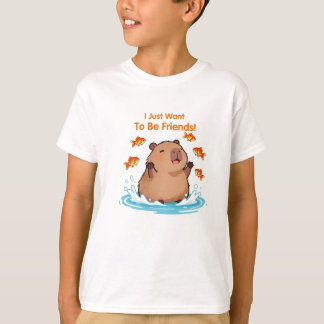 カピバラと友達 – かわいい友情デザイン Tシャツ