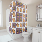 カピバラと花シャワーカーテン | かわいい動物 シャワーカーテン (インサイチュ)