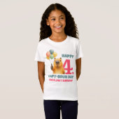 カピバラのお誕生日おめでとう カスタム4歳の誕生日グッズ Tシャツ (正面フル)