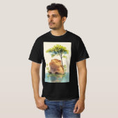 カピバラのくつろぎディップ Tシャツ (正面フル)