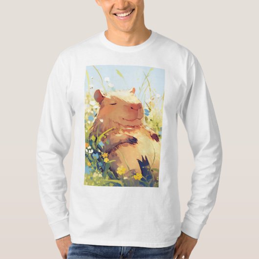 カピバラののんびりした日々 Tシャツ (正面)