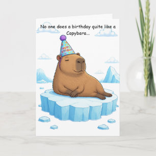 カピバラののんびり誕生日グリーティング カード