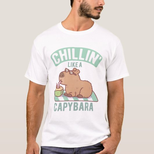 カピバラのような子おもしろい林 Tシャツ (正面)