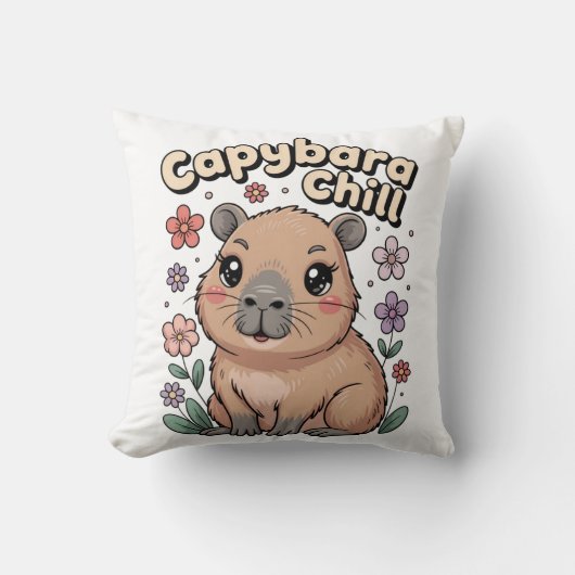 カピバラのんびり クッション (正面)