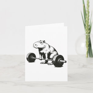 カピバラのウエイトリフティング ふざけたボディビルギフト カード