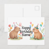 カピバラのオーダーメイド誕生日 ポストカード (正面/裏面)