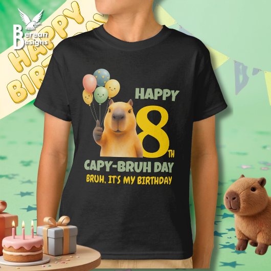 カピバラのカピバラの日お誕生日おめでとう 8歳 Tシャツ