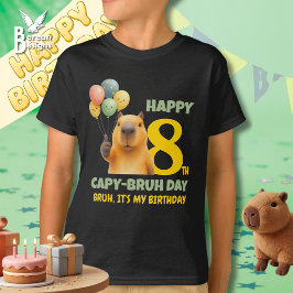カピバラのカピバラの日お誕生日おめでとう 8歳 Tシャツ