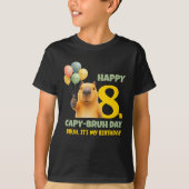 カピバラのカピバラの日お誕生日おめでとう 8歳 Tシャツ (正面)