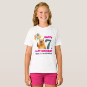カピバラのカピブラの日おめでとう 7歳の誕生日 Tシャツ (正面フル)