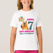 カピバラのカピブラの日おめでとう 7歳の誕生日 Tシャツ (正面)