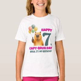 カピバラのカピブラの日おめでとう 7歳の誕生日 Tシャツ