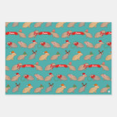 カピバラのキュートな野生のクリスマス オリジナル ラッピングペーパーシート (正面3)