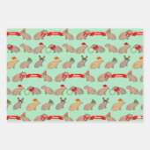 カピバラのキュートな野生のクリスマス オリジナル ラッピングペーパーシート (正面)