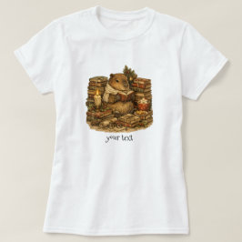 カピバラのクリスマスギフト 本の愛好家のための絵 Tシャツ