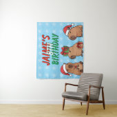 カピバラのクリスマスホリデーバースデー タペストリー (インサイチュ)