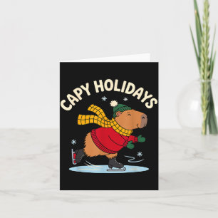 カピバラのクリスマス アイススケート カピバラ 楽しいクリスマス カード