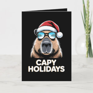 カピバラのクリスマス サングラス サンタクロース カード