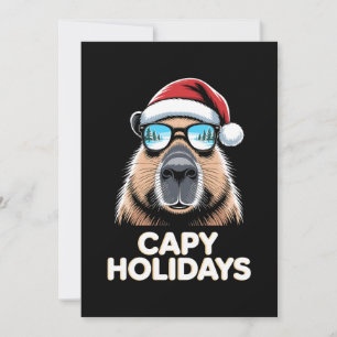 カピバラのクリスマス サングラス サンタクロース 招待状