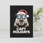 カピバラのクリスマス サングラス サンタクロース 招待状 (スタンド正面)