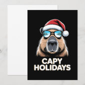 カピバラのクリスマス サングラス サンタクロース 招待状 (正面/裏面)