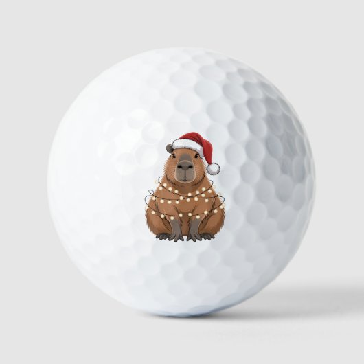 カピバラのクリスマス マッチング クリスマサンタ ゴルフボール (正面)