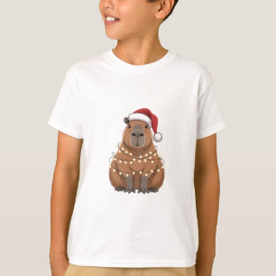 カピバラのクリスマス マッチング クリスマサンタ Tシャツ