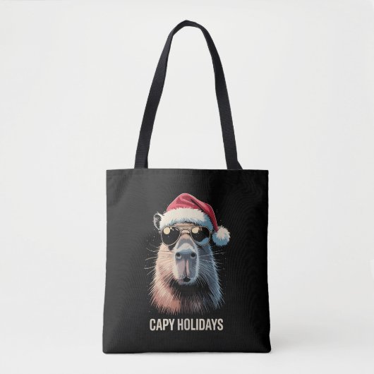 カピバラのクリスマス Funny Capy Xmas トートバッグ (正面)