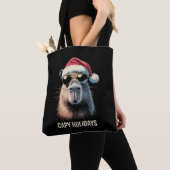カピバラのクリスマス Funny Capy Xmas トートバッグ (クローズアップ)