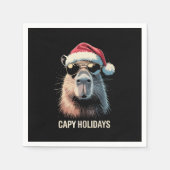カピバラのクリスマス Funny Xmas スタンダードカクテルナプキン (正面)