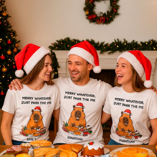 カピバラのクリスマスTシャツ（名入れ可能） Tシャツ