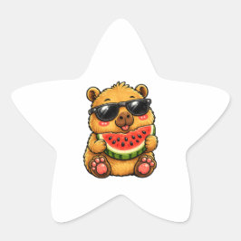カピバラのクールなスイカサマー 星シール