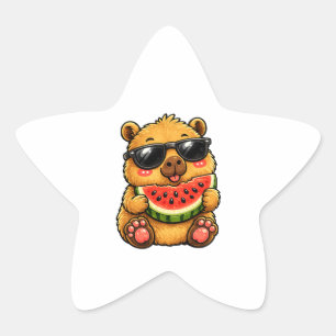 カピバラのクールなスイカサマー 星シール
