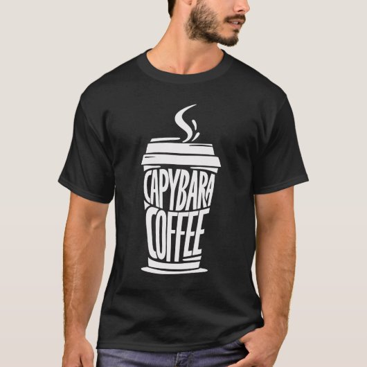 カピバラのコーヒーシャツ | 動物愛好家おもしろいティー Tシャツ (正面)