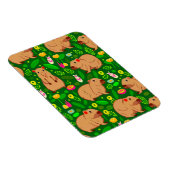 カピバラのスケッチと春の花付き緑 マグネット (右側)