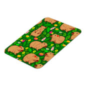 カピバラのスケッチと春の花付き緑 マグネット (左側)