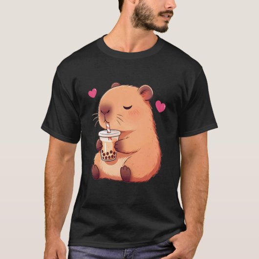 カピバラのタピオカティー Tシャツ (正面)