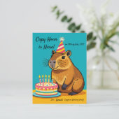 カピバラのテーマの誕生日招待状ポストカード ポストカード (スタンド正面)