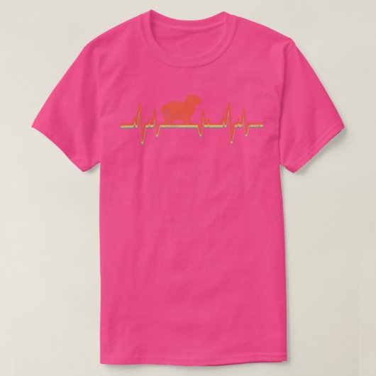 カピバラのハートビートヴィンテージ Tシャツ (デザイン正面)