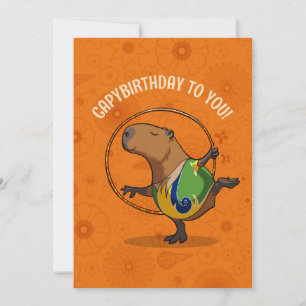 カピバラのバースデーダンス Funny Capybirthday To You! カード