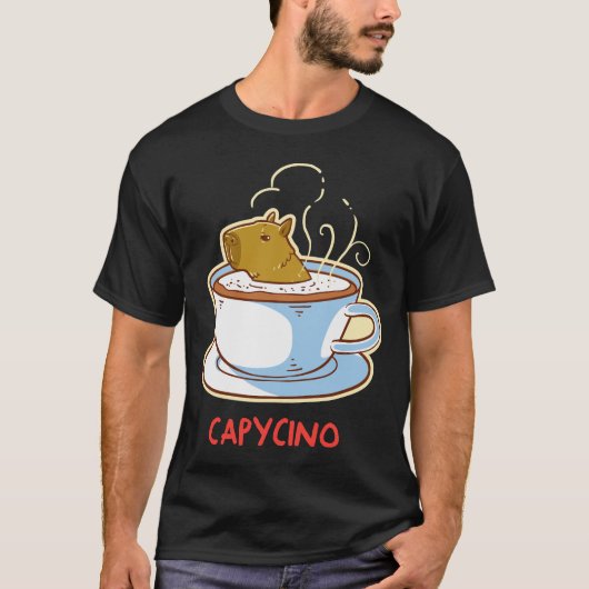 カピバラのプレゼント,カピチーノ,カピチーノコーヒー,かわいい Tシャツ (正面)